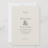 Moderne minimalistische Monogram Groene Champagne Kaart (Achterkant)