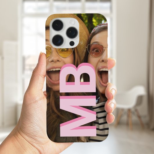 Moderne minimalistische monogram Initiaal foto Case-Mate iPhone Case
