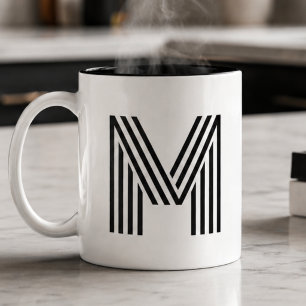 Moderne Minimalistische Monogram Initiaal Letter Z Tweekleurige Koffiemok