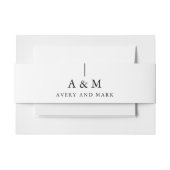 Moderne minimalistische Monogram Koppels Bruiloft Uitnodigingen Wikkel (Voorkant Voorbeeld)