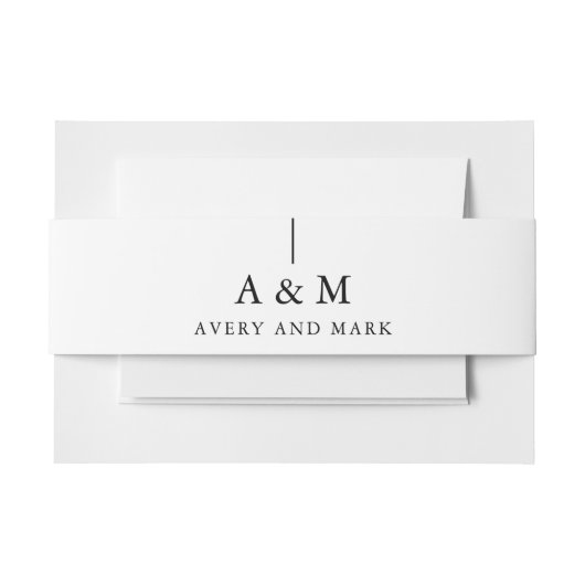 Moderne minimalistische Monogram Koppels Bruiloft Uitnodigingen Wikkel (Voorkant Voorbeeld)