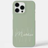 Moderne minimalistische monogram licht salie groen Case-Mate iPhone case (Achterkant)