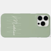 Moderne minimalistische monogram licht salie groen Case-Mate iPhone case (Achterkant (horizontaal))