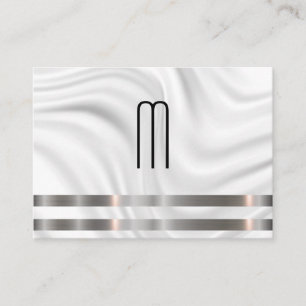 Moderne Minimalistische Monogram Metalen Afwerking Visitekaartje
