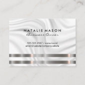 Moderne Minimalistische Monogram Metalen Afwerking Visitekaartje (Achterkant)