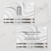 Moderne Minimalistische Monogram Metalen Afwerking Visitekaartje (Voorkant / Achterkant)