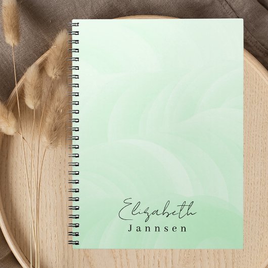 Moderne minimalistische Monogram Mint Groene Paste Notitieboek