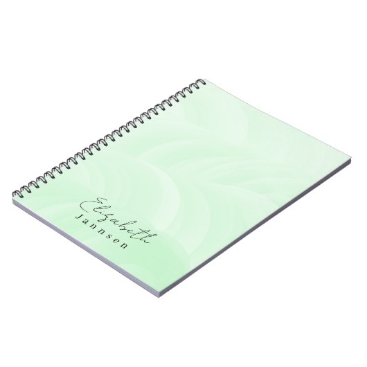 Moderne minimalistische Monogram Mint Groene Paste Notitieboek (Linkerzijde)