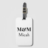 Moderne Minimalistische Monogram Moderne Luxe Eleg Bagagelabel (Voorkant (verticaal))