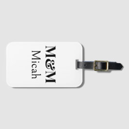 Moderne Minimalistische Monogram Moderne Luxe Eleg Bagagelabel