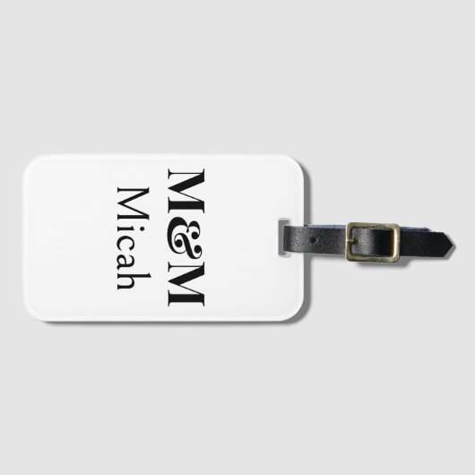 Moderne Minimalistische Monogram Moderne Luxe Eleg Bagagelabel (Voorkant (horizontaal))