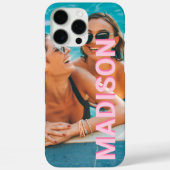 Moderne Minimalistische Monogram Naam Foto Case-Mate iPhone Case (Achterkant)