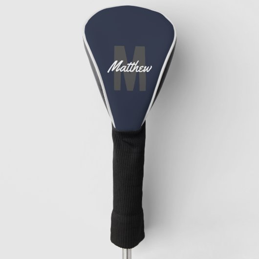 Moderne minimalistische monogram naam golfheadcover (Voorkant)