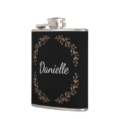 Moderne minimalistische monogram naam met Gold Bra Heupfles (Links)