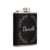 Moderne minimalistische monogram naam met Gold Bra Heupfles (Rechts)