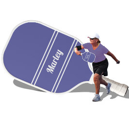 Moderne Minimalistische Monogram Naam Periwinkle B Pickleball Paddle