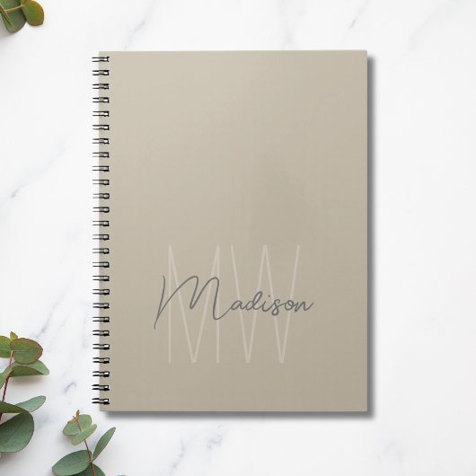 Moderne Minimalistische Monogram Notitieboek