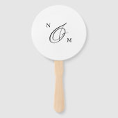 Moderne minimalistische monogram op het huwelijk v handwaaier (Achterkant)