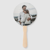 Moderne minimalistische monogram op het huwelijk v handwaaier (Voorkant)