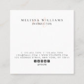 Moderne minimalistische monogram pasta Blush Luxe Vierkante Visitekaartje (Achterkant)