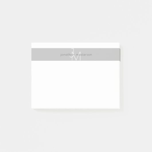 Moderne minimalistische monogram Professional Post-it® Notes (Voorkant)