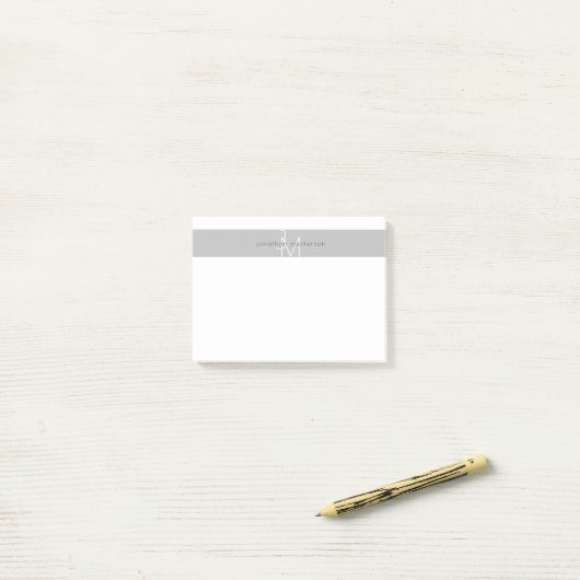 Moderne minimalistische monogram Professional Post-it® Notes (Op bureau)