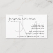 Moderne minimalistische monogram Professional Visitekaartje (Achterkant)