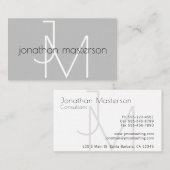 Moderne minimalistische monogram Professional Visitekaartje (Voorkant / Achterkant)