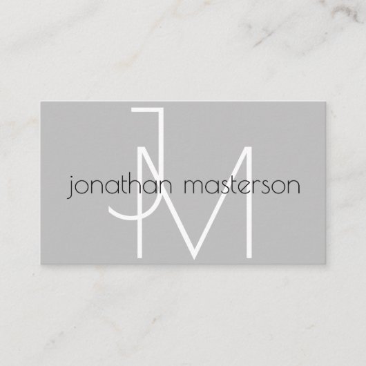 Moderne minimalistische monogram Professional Visitekaartje (Voorkant)