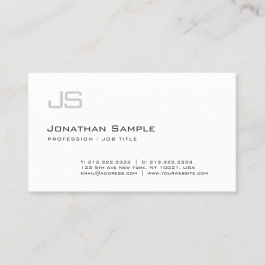 Moderne minimalistische monogram professionele leg visitekaartje (Voorkant)