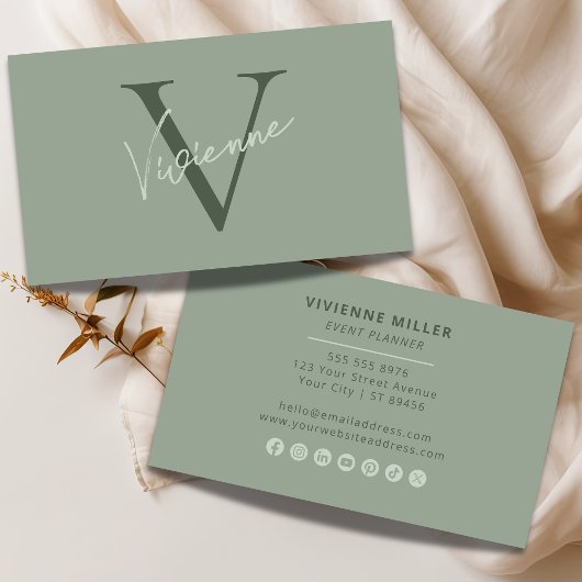 Moderne Minimalistische Monogram Professionele Mar Visitekaartje