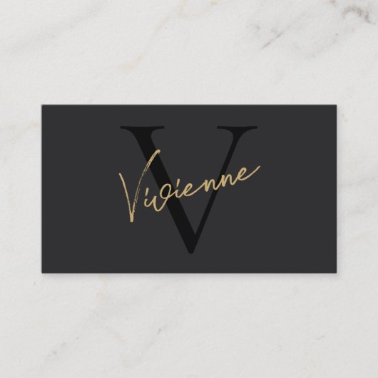 Moderne minimalistische monogram professionele mar visitekaartje (Voorkant)