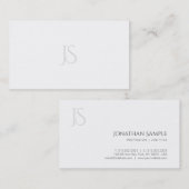Moderne minimalistische Monogram Professionele Sja Visitekaartje (Voorkant / Achterkant)