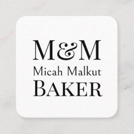Moderne Minimalistische Monogram QR Code Luxe, Naa Vierkante Visitekaartje