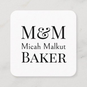 Moderne Minimalistische Monogram QR Code Luxe, Naa Vierkante Visitekaartje