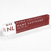 Moderne minimalistische monogram rode plaat naambordje