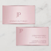 Moderne minimalistische monogram Roos gouden Sjabl Visitekaartje (Voorkant / Achterkant)