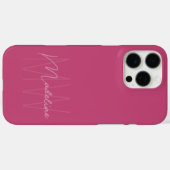 Moderne Minimalistische Monogram Roze Case-Mate iPhone Case (Achterkant (horizontaal))