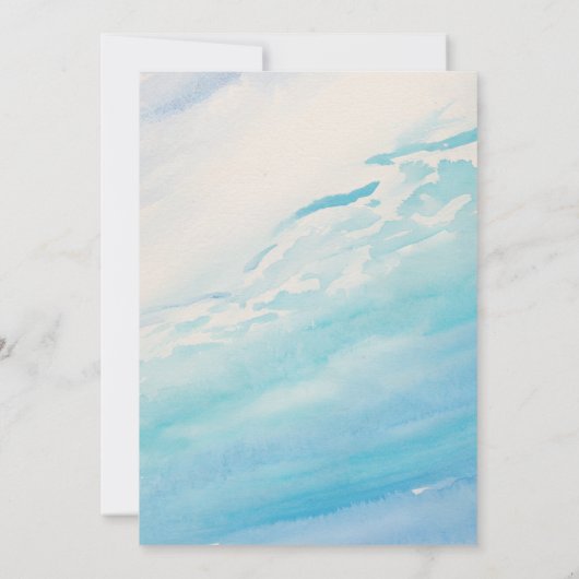 Moderne minimalistische monogram strand thema brui kaart (Achterkant)