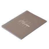 Moderne Minimalistische Monogram Taupe Notitieboek (Linkerzijde)
