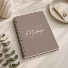 Moderne Minimalistische Monogram Taupe