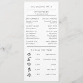 Moderne minimalistische monogram tijdloze bruiloft programmakaart (Achterkant)