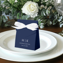 Moderne Minimalistische Monogram Trouw Blauw