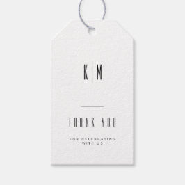 Moderne Minimalistische Monogram Trouw Dank Je Tag Cadeaulabel