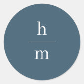 Moderne Minimalistische Monogram Trouw Envelope Ronde Sticker (Voorkant)