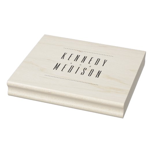 Moderne Minimalistische Monogram Trouwrubberstempe Rubberstempel (Stempel)