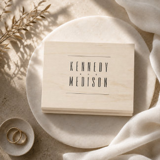 Moderne Minimalistische Monogram Trouwrubberstempe Rubberstempel