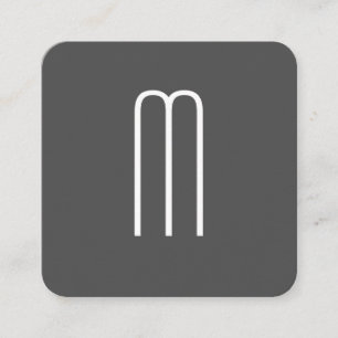 Moderne Minimalistische Monogram Vierkante Visitekaartje