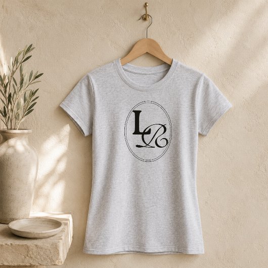 Moderne Minimalistische Monogram Wapen T-shirt