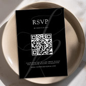 Moderne Minimalistische Monogram Zwarte en Witte T RSVP Kaartje